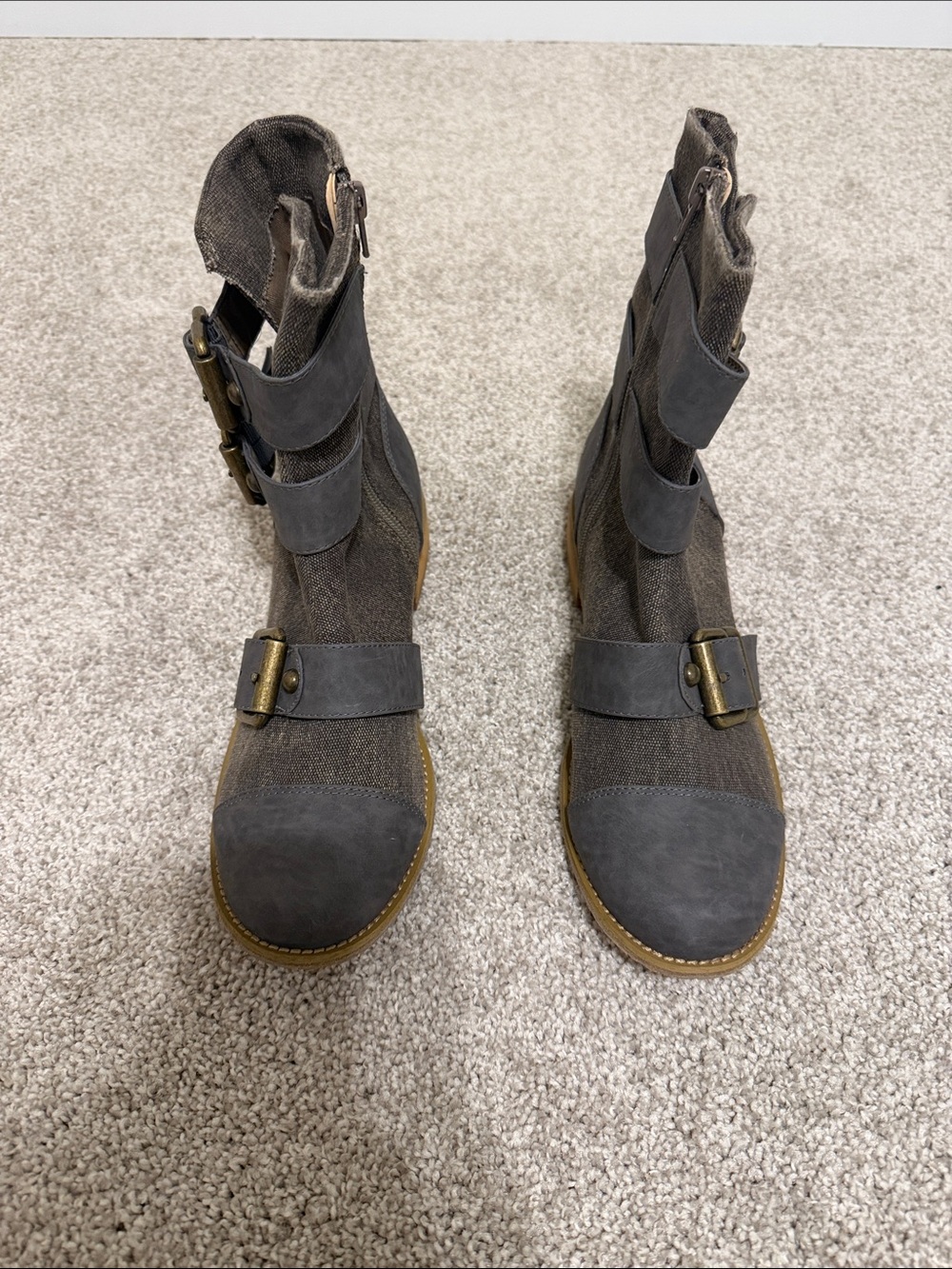 Calvin Klein Jeans Gray Strapped Ankle Boots